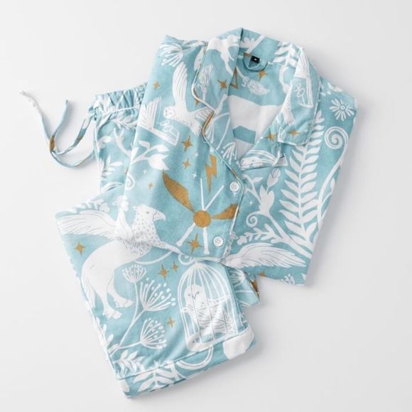 Pottery Barn Teen Other - Harry Potter™ Magical Damask Organic Flannel Pajama Set - Mystic Mint